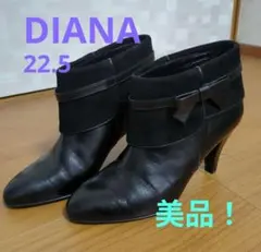 美品 DIANA ブラックブーツ 22.5 本革 スエード