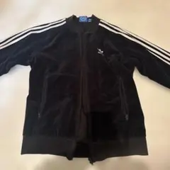 adidas ベルベットジャージ 黒 Sサイズ