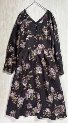 【美品】axes femme Nostalgie バラ柄ワンピース M 羽織り