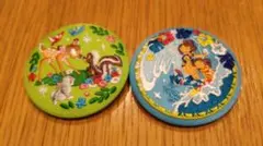 ディズニー　刺繍缶バッチ　2個セット