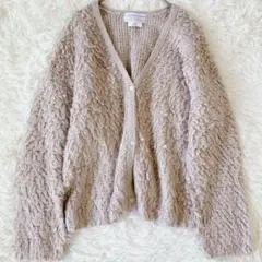 チャオパニックティピー カーディガン ループ編み くすみピンク ざっくり