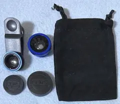 スマホ魚眼レンズ 3 in 1 広角 + マクロ + 魚眼
