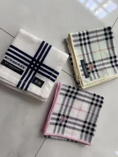 【未使用】BURBERRY チェック柄ハンカチ 3枚セット