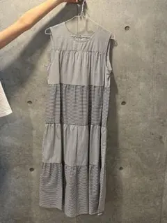 NOLLEY'S light ストライプ ノースリーブ ロングワンピース