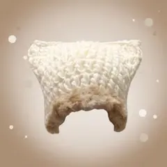 ハンドメイド ファー付き猫耳ニット帽子 ラメ入り
