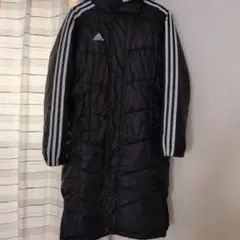 アディダスベンチコート　中綿　160　防寒　ブラック　adidas