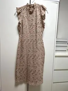 ZARA 総レースワンピース　ピンク　ブライダル　お呼ばれドレス