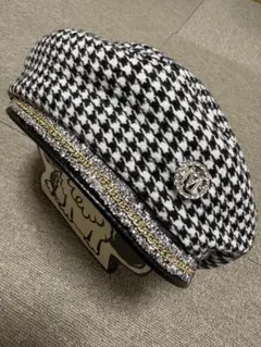 千鳥格子ベレー帽