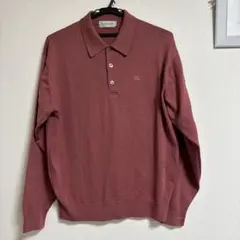 Burberry's くすみピンク ニットポロシャツ Medium