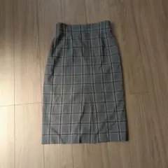 INDIVI ミディアム丈 チェック柄タイトスカート
