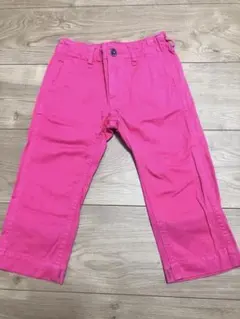 デニムダンガリー　ピンク デニムパンツ サイズ90cm ロゴ入り