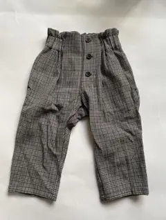 GU チェック柄タックテーパードパンツ ８０子供服 キッズ 女の子 ジーユー