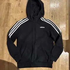 adidas ジップアップパーカー 150サイズ 黒