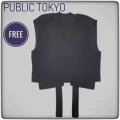 美品｜PUBLIC TOKYO ハイネック ニットベスト ブラック トップスのサムネイル