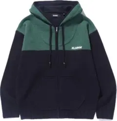 XLARGE ジップアップパーカー　緑/黒　Lサイズ