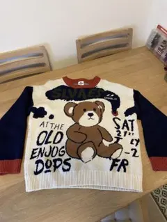 クマデザイン ニットセーター
