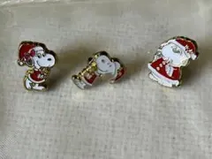 USJスヌーピー クリスマス ピアス 3個セット
