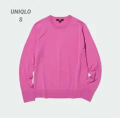 UNIQLO＊エクストラファインメリノクルーネックセーター＊S・ピンク