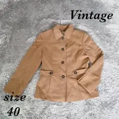 vintage ヴィンテージ (40) ハーフコート ボタン ポケット 無地のサムネイル