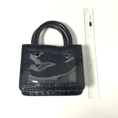 黒 クロコダイル風 ハンドバッグ 痛バ
