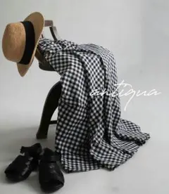 【美品】antiquaギンガムチェックフレアスカート