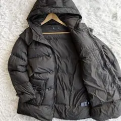 未使用級 ユニクロ+J XL ボリュームダウンコート フード ダークグレー