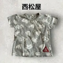 西松屋 キッズ 半袖Tシャツ 白くま クマ 夏服 子供服 (80) グレー
