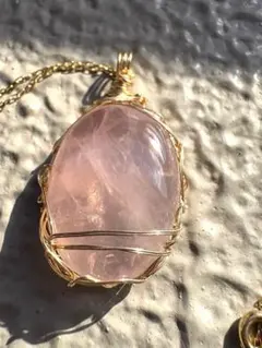 高品質　ローズクォーツ ネックレス