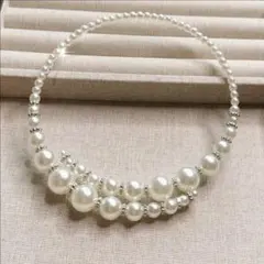 パール ドレス 2連 ネックレス フォーマル 高見え 上品 韓国風 アクセ