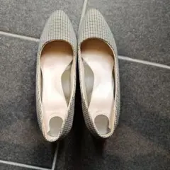 美品✨RANDA グレー チェック柄 走れるパンプス