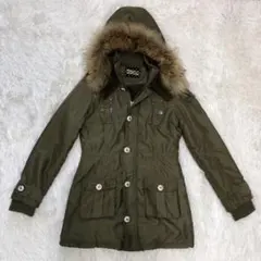 美品 TRALALA モッズコート カーキ 裏起毛 裏ボア 防寒