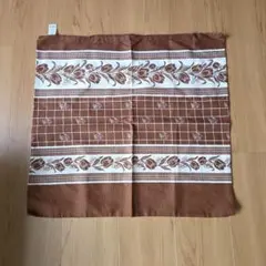 ブラウン花柄座布団カバー 55x59cm　5枚組
