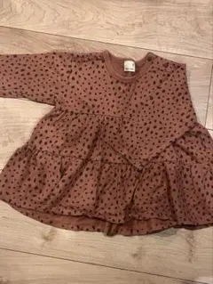 petit main ピンクベージュワンピース 80