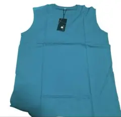 タンクトップ メンズ ワイドノースリーブTシャツ　Lサイズ　グリーン