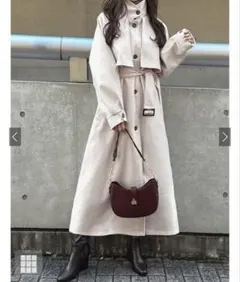 GRL ベルト付き襟2Wayモッサニットロングコート[fo1626]