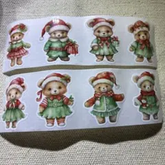 クリスマス くま ダイカットシール ロールタイプ