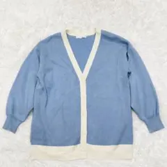 グローブ　ライトブルー　Vネックカーディガン　サイズM レディース