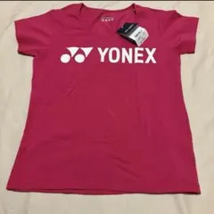 新品YONEX レディースTシャツ ピンク Mサイズ綿　ポリウレタンのサムネイル