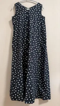 アメリカンホリック＊紺×白ドットワンピース ロング Msize