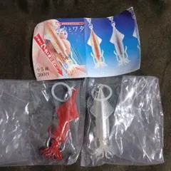 イカとワタ マーカーチャーム レッド ホワイト(クリア)