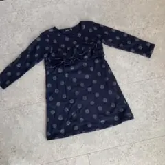 BeBe ネイビー ドット柄 ワンピース 120