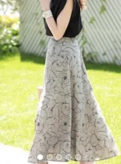 fifthフレア花柄ロングスカート