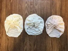 ベビーヘアバンド　リボン付き ニューボーンターバン　3個セット