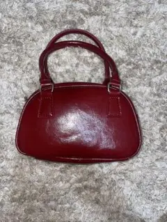 ワインレッド ハンドバッグ 取り外し可能ストラップ付き