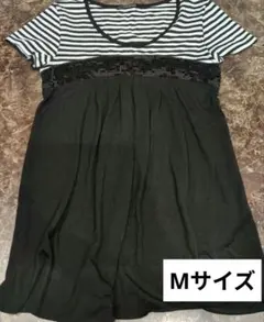 Le souk ボーダー切替 スパンコール 半袖カットソー レディース Mサイズのサムネイル