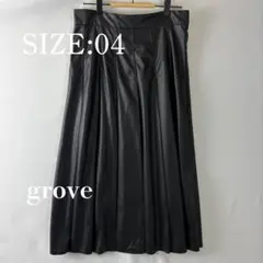 【グローブ】新品タグ付きレザー調タックプリーツスカートLL旬顔