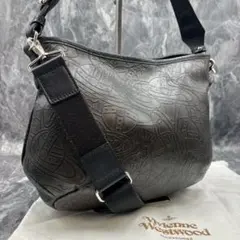 未使用級■ヴィヴィアンウエストウッド　ショルダーバッグ　レザー　総柄　オーブ