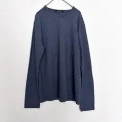 コムサメン 長袖カットソー 薄手ニット ブルー ネイビー カジュアル 上品 Mのサムネイル