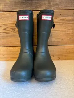 HUNTER ながぐつ長靴【EU38 24cm〕】オリーブリーフ レインブーツ
