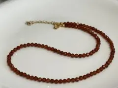 ハンドメイド天然石ネクレス4mm40cm+5cm アジャスター